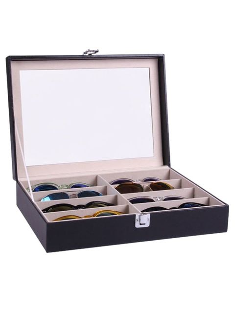 Generic 8-Slot Handmade Acrylic Plate Glass Window Leather Sunglass Storage Box 132.68123740.18