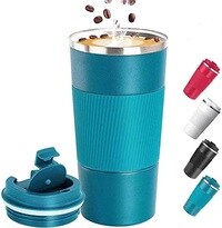 Tumbler Stainless Steel Vacuum Insulated Travel Mug Double Water Coffee Cup for Home Office Outdoor Works Great travel for Ice Drinks and Hot Beverage,Mug With Leakproof Flip (510ml, Blue)