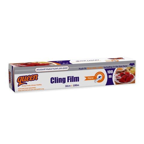 Queen Cling Film Food Wrap Roll, 30 cm - 100 Meter