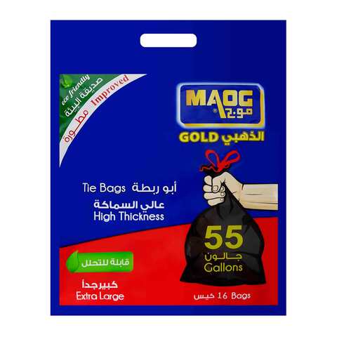 Maog - Trash Bag With Tie Extra Large 16 Pieces 55 Gallons