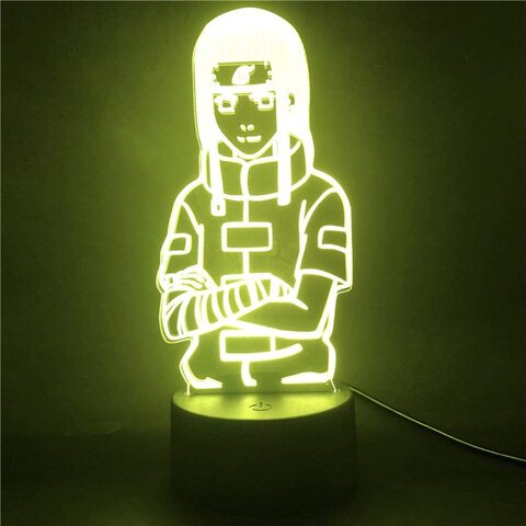 3D Anime Night Light Of 16 Colors With Remote Control Desk Lights Naruto Anime LED Night Light For Kids Bedroom Hyuga Neji Figure 3D Lamp Nightlight For Children Colorful Desk Lamp Xmas Gifts