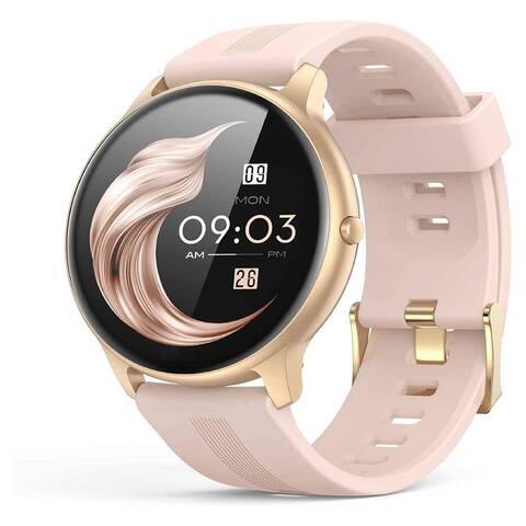 Round Full Touch Screen Bluetooth And Heart Tracker Smart watch Gold