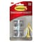Command 17031SS-4ES Stainless steel metal hooks, small, Silver color. 4 hooks and 5 strips/pack