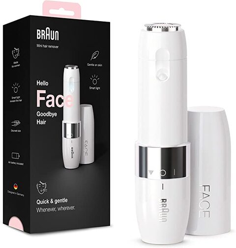 Braun Face Mini Hair Remover FS1000, Electric Facial Hair Removal for Women, White