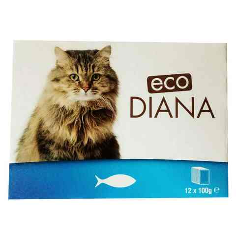 Buy Eco Diana Cat Food Chunks Pate With Fish 12 Pieces 1.2kg