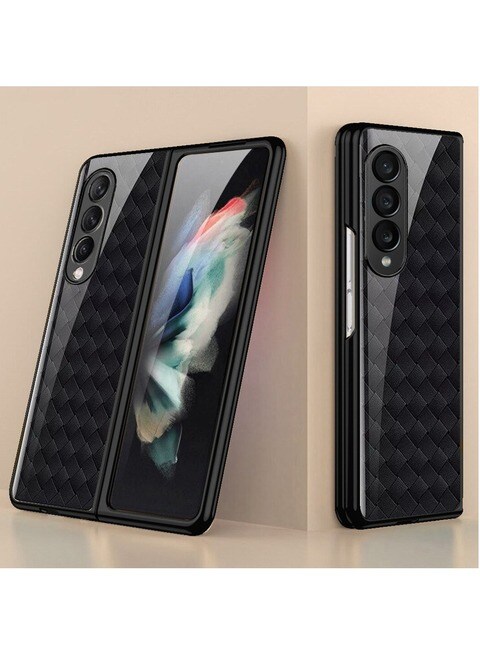 Samsung Galaxy Z Fold 4 Case Luxury Plating Cover with Built-in Screen Protector Glass Hybrid Full Body Protection Flip Cover