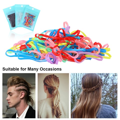 Anself-Mini Hair Bands Soft Elastic Bands for Kids Girls Hair Braiding Disposable Hair Bands for Fine Hair