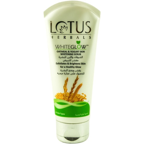 Lotus Herbals Whiteglow Oatmeal And Yogurt Skin Whitening Scrub Clear 100g