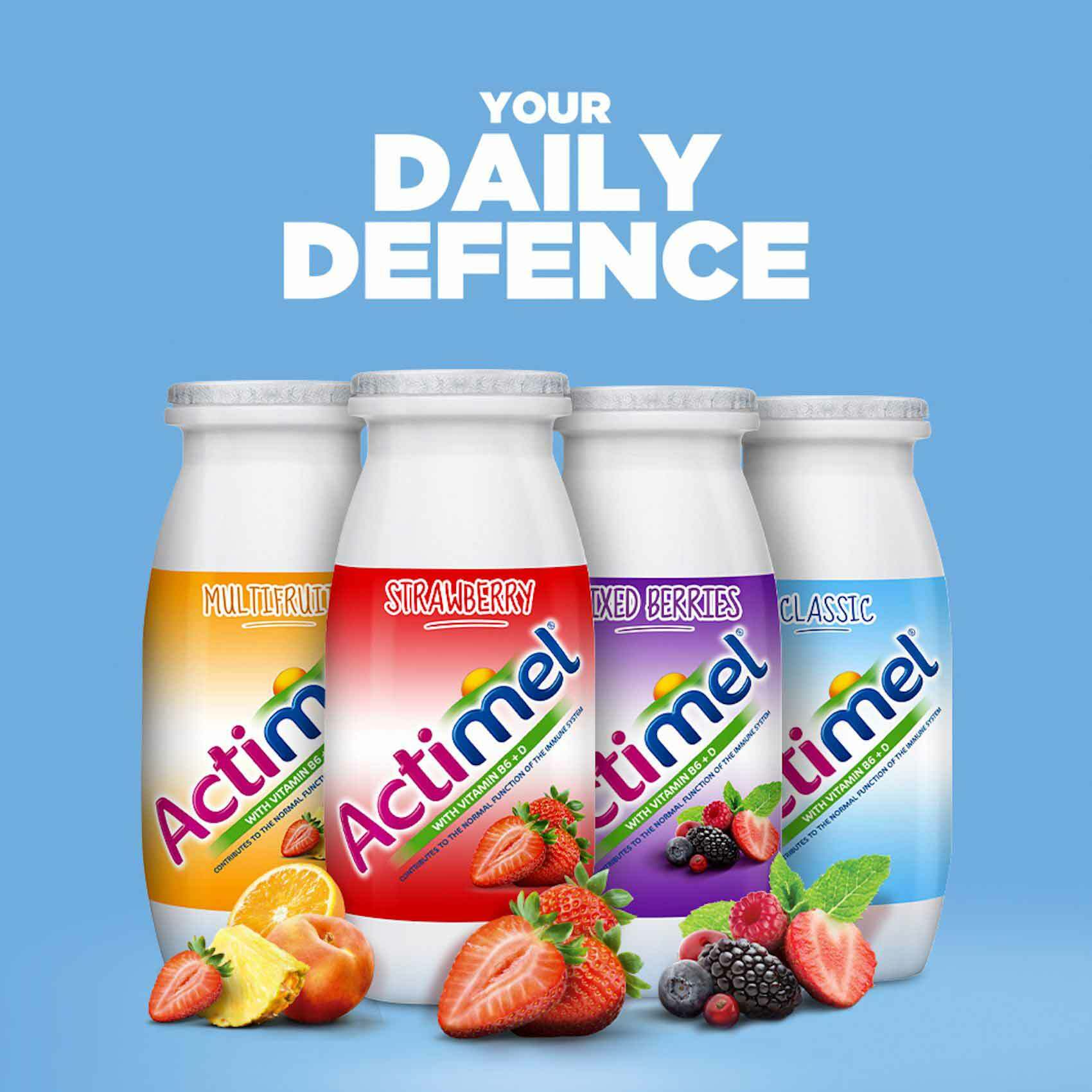 Buy Actimel Classic Plain Dairy Low Fat Drink 93ml x Pack of 4 Online