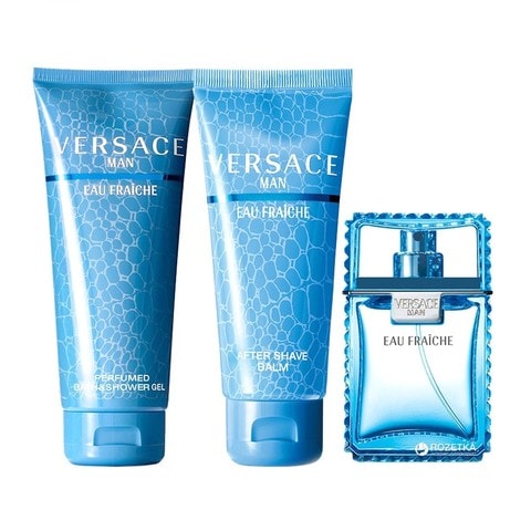 Versace Eau Fraiche Men&#39;s Gift Set: Mini Eau De Toilette 5ml + Shower Gel 25ml +After Shave 25ml