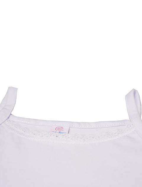 3- Pieces Cotton Camisole and Short underwear Girls Set White Dantel ( 1-2 ) Years