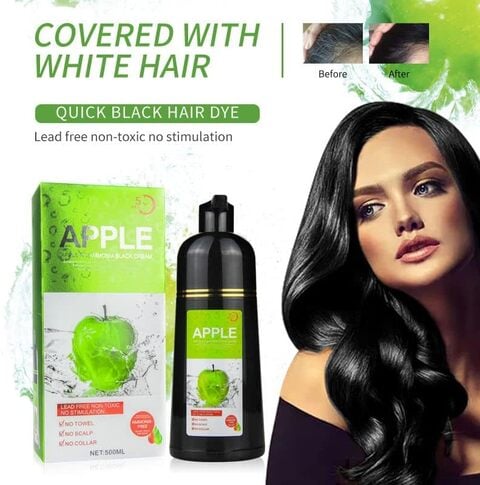 Apple Herbal Extract Hair Color Dye Cream No Side Effect Shampoo For White Hair