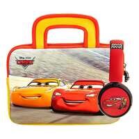 Pebble Gear Disney Pixar Cars Themed Tablet Carry Bag With On-Ear Wired Headphones Multicolour