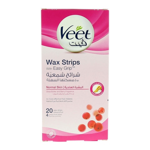 Veet normal skin wax strips with easy grip 20 pieces