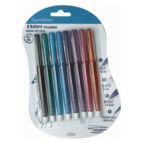 Stylo roller pointe fine 05mm X4 CARREFOUR