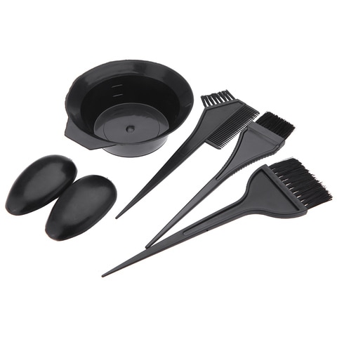 Generic-5Pcs Hairdressing Brushes Bowl Combo Salon Hair Color Dye Tint Tool Set Kit