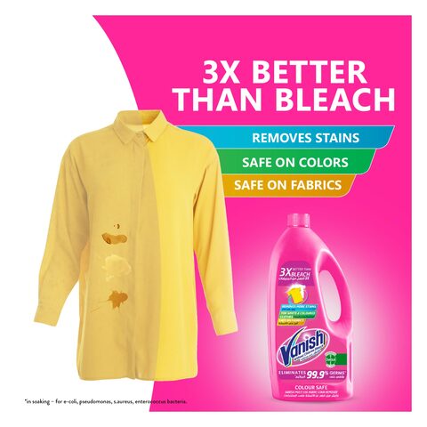 Vanish Laundry Stain Remover Liquid for White Colored Clothes, Can be Used with or without Detergents &amp; Additives, Ideal for Use in the Washing Machine, 3 L and 500ml, Pack of 2