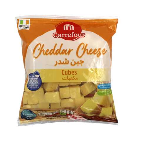 Carrefour White Cheddar Cheese Cubes 200g