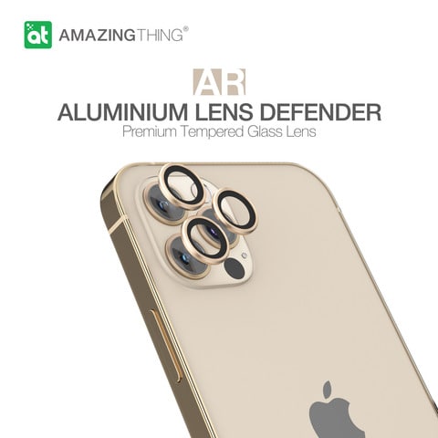Amazing Thing SUPREME AR Lens Defender for iPhone 12 PRO Camera Lens Protector (6.1 inch) [3 Lens] - Champagne Gold