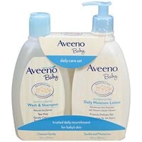 Aveeno Baby Gentle Moisturizing Daily Care Set, Natural Oat Extract, Colloidal Oatmeal, 2 Items
