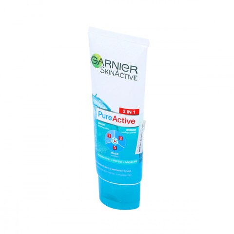 Buy Garnier Skin Active in 1 Pure Active Wash + Scrub + Mask 100ml