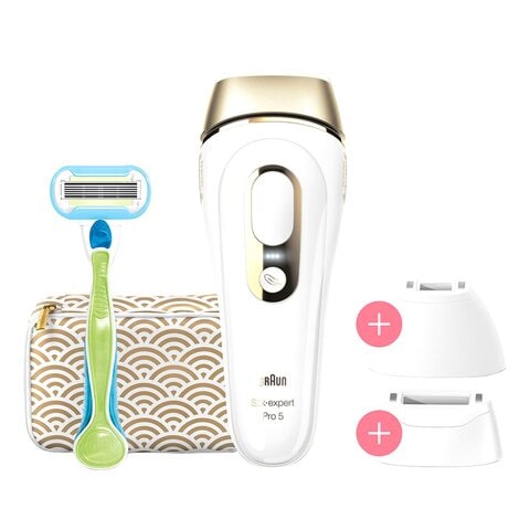 Buy Braun IPL Silk-Expert Pro 5 PL5237 IPL Hair Removal System With 4  Extras: Wide Head Precision Head Venus Extra Smooth Razor Premium Beauty  Pouch 400000 Flashes Online - Shop Beauty &