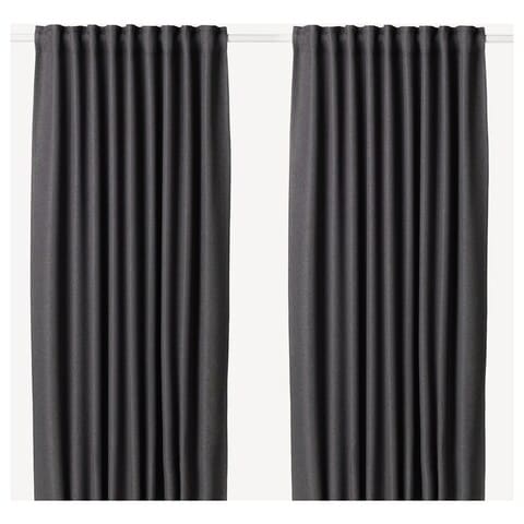 Room Darkening Curtains 1 Pair Grey 145X300 Cm