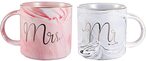 اشتري Mr and Mrs Ceramic Mugs Coffee Cups Mr & Mrs Gifts for Couples Wedding Anniversary Valentines, Set of 2/14 OZ في الامارات