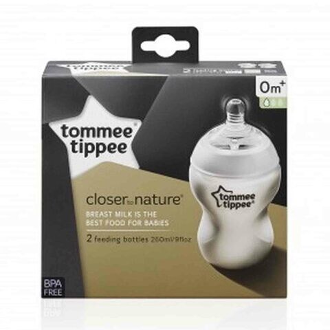 Tommee Tippee Closer To Nature Feeding Bottle 42252071 Clear 260ml Pack of 2