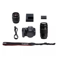 Canon EOS 250D SLR Camera With EF-S 18-55mm And EF 75-300mm Lens Black