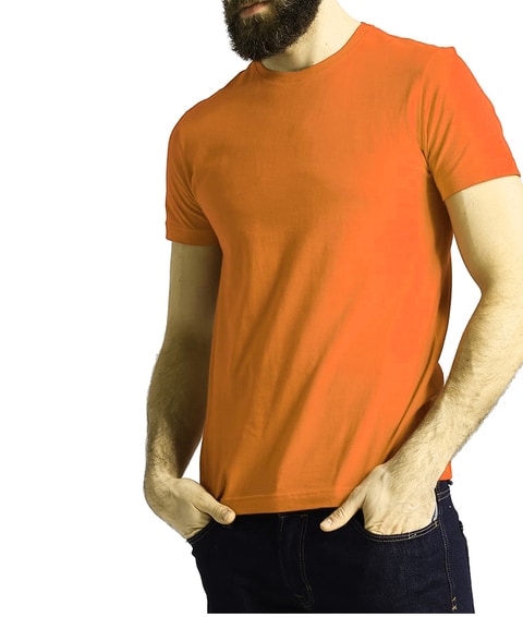 Orange crew neck t shirt sale