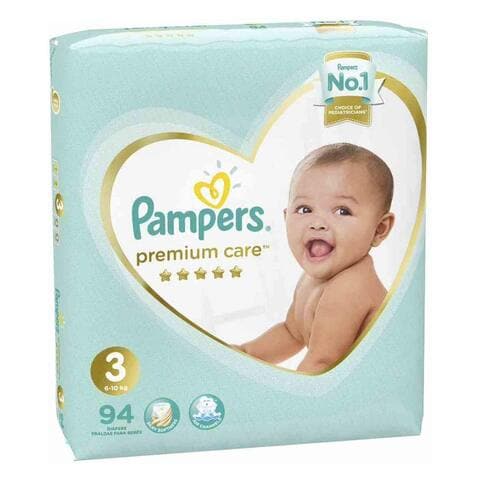 Pampers Premium Care Diapers 3 Midi, 6-10 Kg - 94 Diapers
