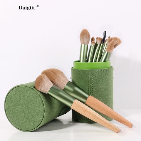 10-Piece Make Up Brush Set Green