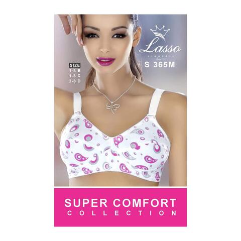 Buy Lasso 365 Cotton Bra - Size 38-46 - Printed Online - Shop