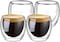 Aiwanto 4Pcs Glasses Double Walled Coffee Tea Hot Beverages Glass Cups Gift Dinning Glass Cups Drinkware  Set80 ml
