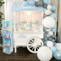 Baby Shower Boxes Party Decorations &ndash; 4Pcs Transparent Balloons Decor Baby Box Baby Blocks Decorations for Boy Girl Baby Shower 1st Birthday Party Gender Reveal Backdrop (Rainbow Silver)