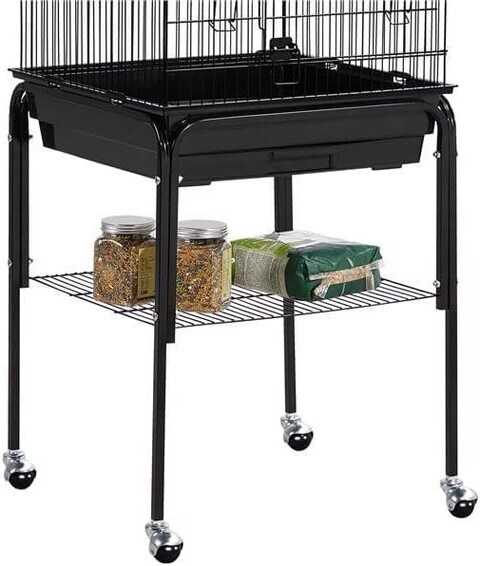 تسوق Egardenkart® Bird Cage with Rolling Stand (Black, Square) أون لاين