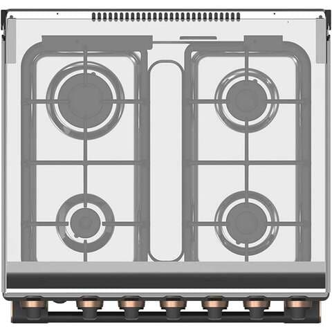 Toshiba 4 Burner Gas Cooking Range Stainless Steel Top And Front + Grey Silver Side TBA-24BMG4G089KS 60x60cm