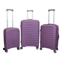 Excalibur Luggage Hard Trolley Purple 3 PCS