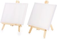 Lavish 10X 10 Art Easel Stand With Canvas Set Tabletop Wooden Display Stand 6 Pcs Set