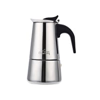Any Morning Stove top Espresso Maker   Moka Pot   Italian Coffee Maker   Stainless Steel Percolator Coffee Pot   4 Cups Coffee Maker   6.76 oz   200Ml   Silver