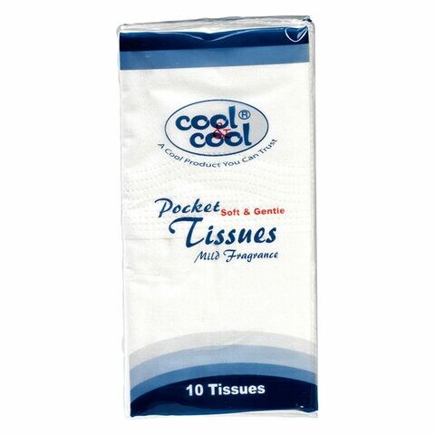 Cool And Cool Soft And Gentle Pocket Tissues White 10 countx10