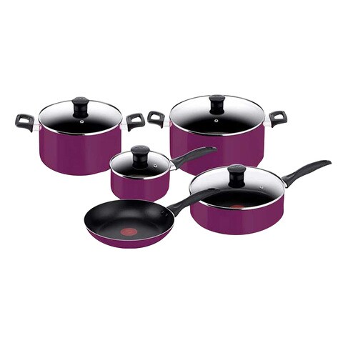 Tefal Simply Chef Cooking Set 9 Pieces Purple