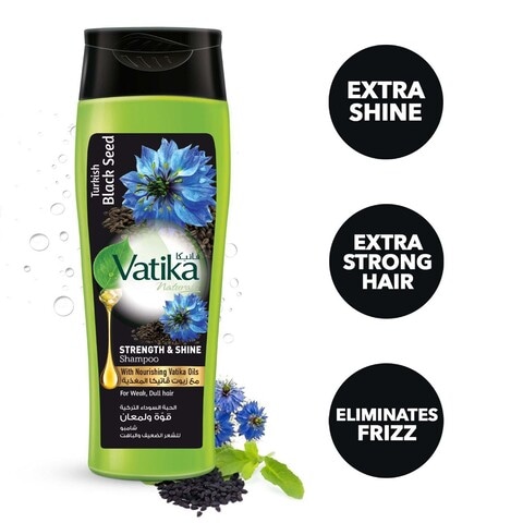 Dabur Vatika Naturals Turkish Black Seed Strength And Shine Shampoo For Weak Dull Hair 400ml