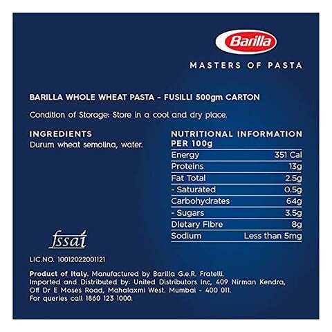 Barilla Fusilli No.98 Pasta 500g