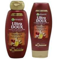 Garnier Ultra Doux Castor and Almond Oils Shampoo 400ml + Garnier Ultra Doux Hammam Zeat Infused Conditioner 400ml