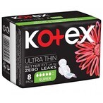 Buy Kotex Ultra Thin Super Pads With Wings White 8 count in Kuwait