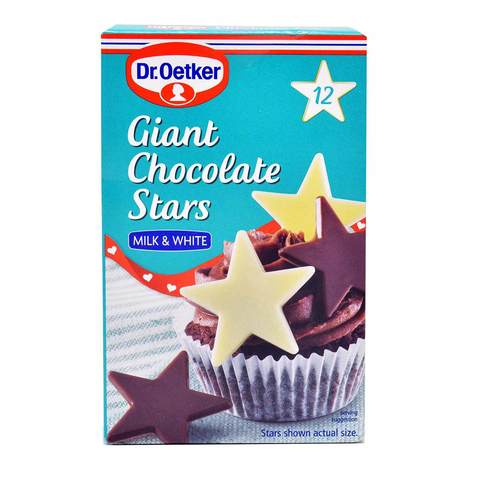 Dr.Oetker Milk And White Giant Chocolate Stars 20g