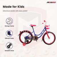 Mogoo Pearl Kids Road Bike With Basket For 4-10 Years Old Girls, Adjustable Seat, Handbrake, Mudguards, Reflectors, Rear Carrier, Gift For Kids, 16/20 Inch Bicycle With Training Wheels