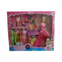 Girl Beautiful Fashion Doll Set With Accessories Multicolour